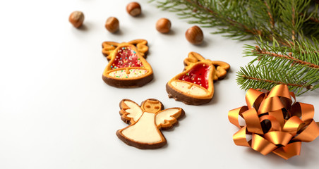 Christmas Gingerbread on white background