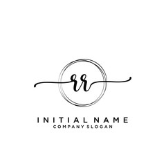 RR Beauty vector initial logo, handwriting logo.