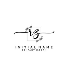 RZ Beauty vector initial logo, handwriting logo.