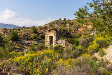 Fototapeta na wymiar ruined and abandoned farmhouse in Beninar (Spain)