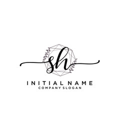 SH Beauty vector initial logo, handwriting logo.