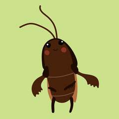 Funny cartoon  mole cricket.Vector concept print for children.