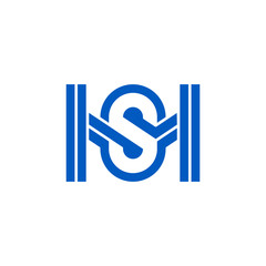 Techno, Modern and Symmetric HS Monogram icon, Logo Template .vector