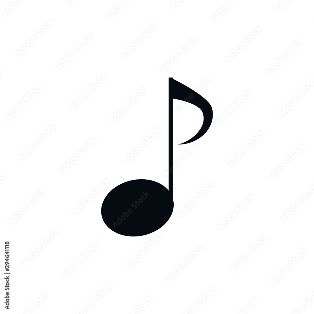 Wall mural musical notes icon trendy flat design