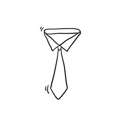 Simple Tie Icon Vector with doodle style