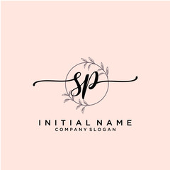 SP Beauty vector initial logo, handwriting logo.