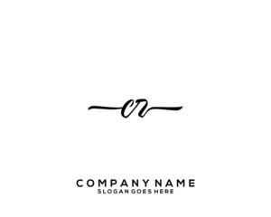 Fototapeta na wymiar CR Initial handwriting logo template vector
