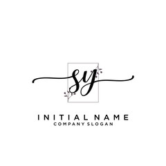 SY Beauty vector initial logo, handwriting logo.
