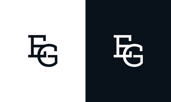 Minimalist line art letter EG logo. This logo icon incorporate with two letter in the creative way.
