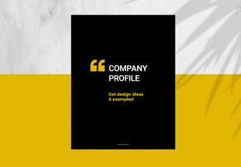 Black Brochure Layout with Yellow Accents
