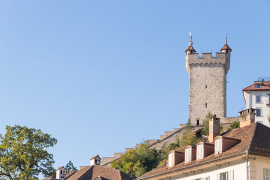 Musegg wall or Museggmauer in Luzern or Lucerne, Switzerland