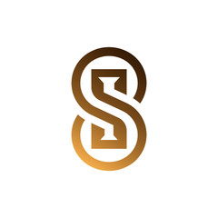 Elegant S logo design, SI monogram, Gold/metallic Letter S .vector
