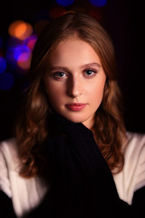 young girl on a festive evening day