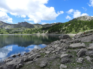 Fototapeta na wymiar A lake in the Alps