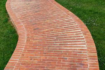Stone pathway with grass