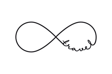 Travel - infinity symbol. Repetition and unlimited cyclicity sign