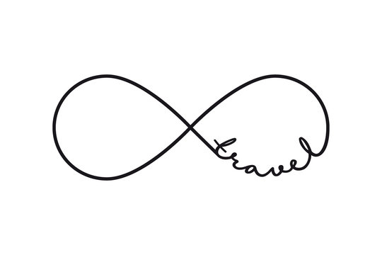 Travel - infinity symbol. Repetition and unlimited cyclicity sign
