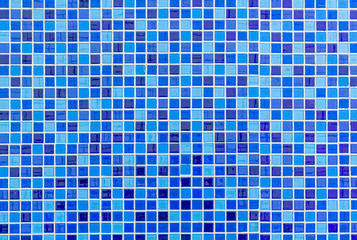 Blue mosaic tile in swimming pool