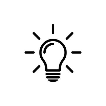 Light Bulb Icon Line Vector Illustration