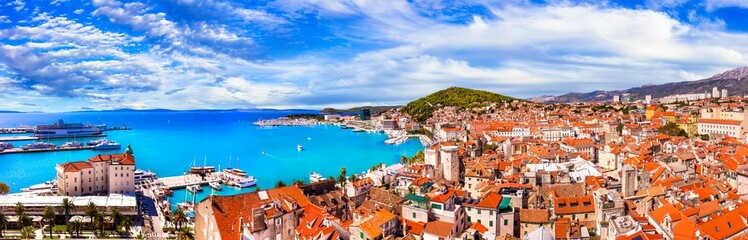 Naklejka na ściany i meble Landmarks and travel in Croatia- Split , popular tourist and cruise destination