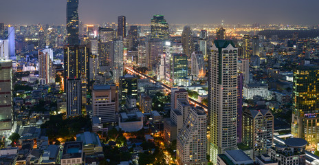 Bangkok city night panorama