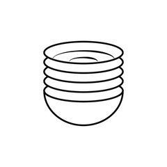 plate icon vector flat design template
