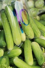 Fresh cucumbers for cooking in the market