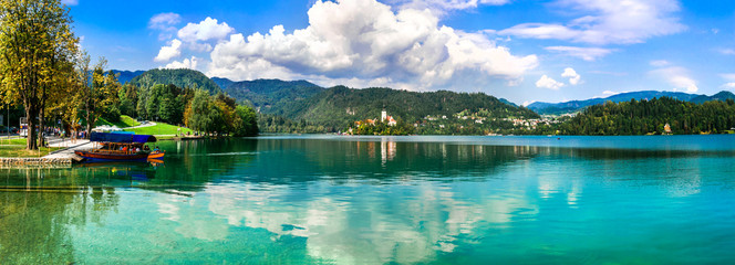 One of the most beautiful lake in Europe - picturesque Bled in Slovenia