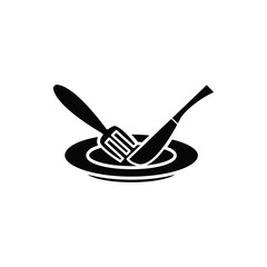 plate icon vector flat design template
