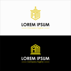 Obraz premium Inspiring company logo designs from the initial letters AM logo. -Vectors