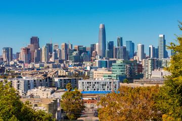 Fototapeta na wymiar Skyline of San Francisco as seen from Potrero Hill