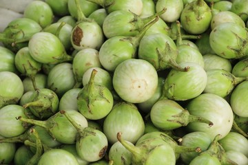 Fresh eggplant green organic at street food