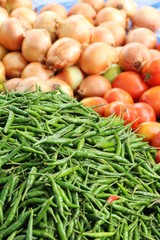 Fresh chilli for cooking at street food