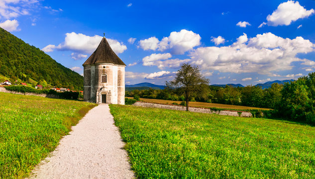 Soteska,Devils Tower,park pavilion,17th century,Krka River Valley, Slovenia