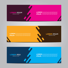 Set of three abstract vector banners. Modern template vector design