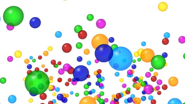 Colorful bubbles explosion on white background, alpha matte.