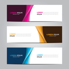 Set of three abstract vector banners. Modern template vector design
