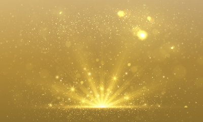 Festive sparkling background with golden lights