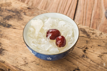 Chinese cuisine red dates white fungus sweet soup