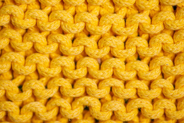 bright yellow knitted fabric loops