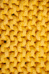 bright yellow knitted fabric loops