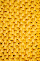 bright yellow knitted fabric loops