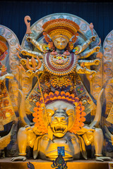 Worshiping Hindu Goddess Durga