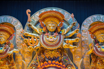 Worshiping Hindu Goddess Durga
