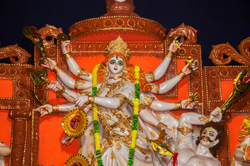 Worshiping Hindu Goddess Durga