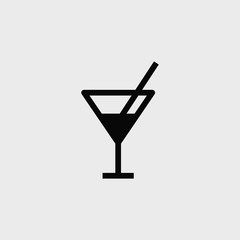 Cocktail icon. Drink glass icon. EPS vector file