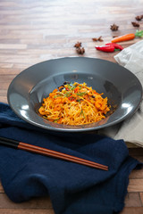 asian food noodles on the table