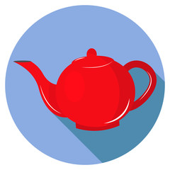 Kettle icon red flat style transparent background