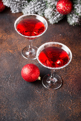 Christmas festive cocktail red martini