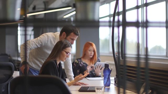 Business people group have meeting and working in modern bright office indoor 